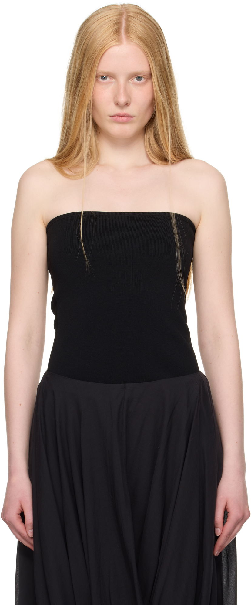 Tankkitoppi TOTEME TOTEME Compact Knit Tube Top Musta | 253-WRT0575-YA0187
