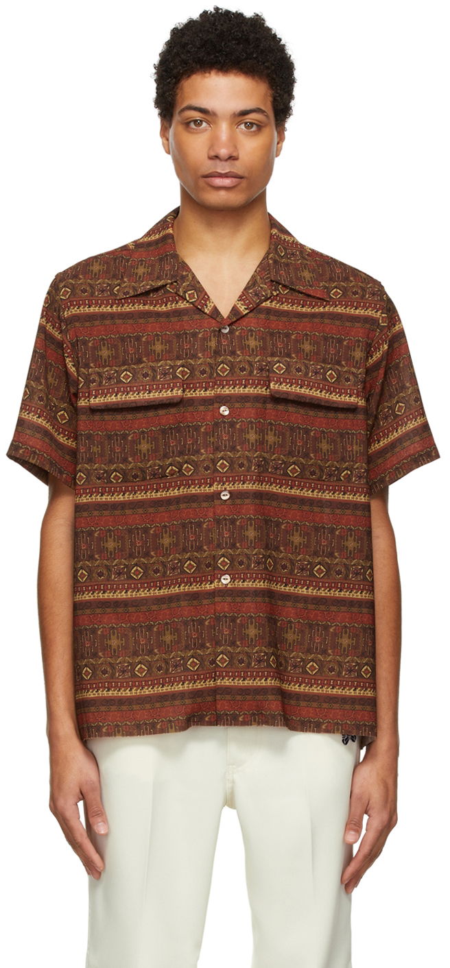 Paita Needles NEEDLES Classic Print Shirt Ruskea | KP079