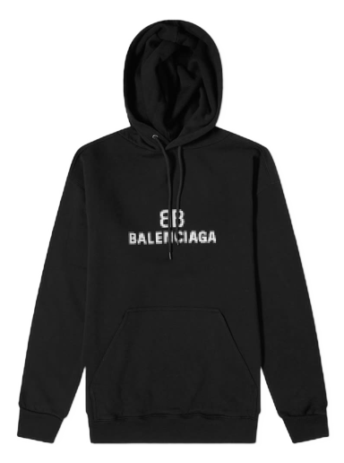 Huppari Balenciaga Pixelated Logo Popover Hoody Musta | 600583-TKVI8-1070