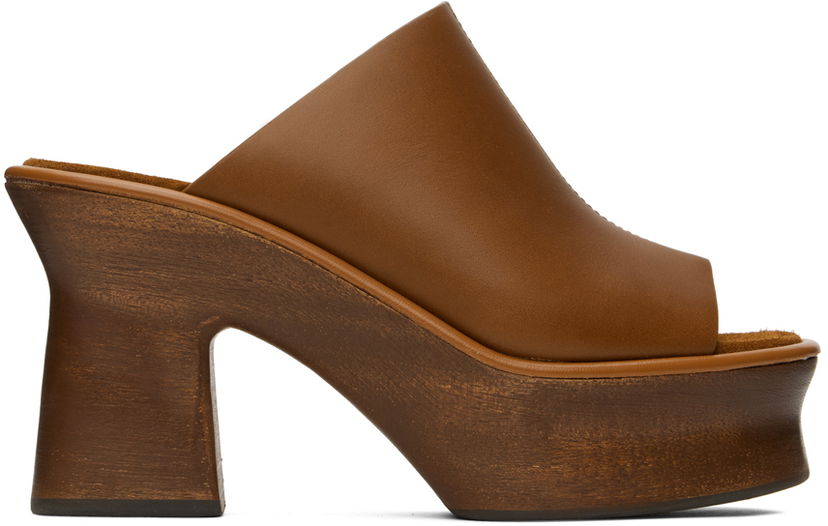 Kengänhoito FERRAGAMO Ferragamo Samanta Platform Heeled Mules Ruskea | 01E077 758254
