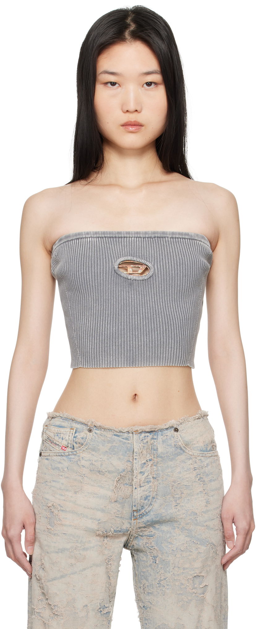 Crop top Diesel M-Clarksville-R Tube Top Harmaa | A16270 0DBDI