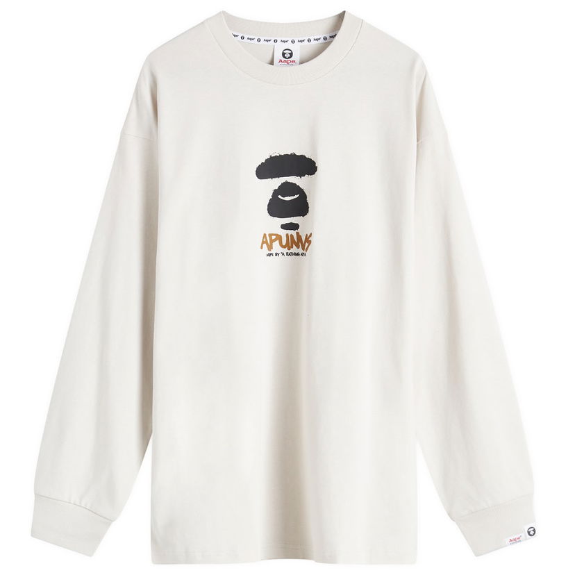 T-paita AAPE by A Bathing Ape AAPE Graffiti Long Sleeve T-Shirt Beige | AAPLTM1560XXNGYR