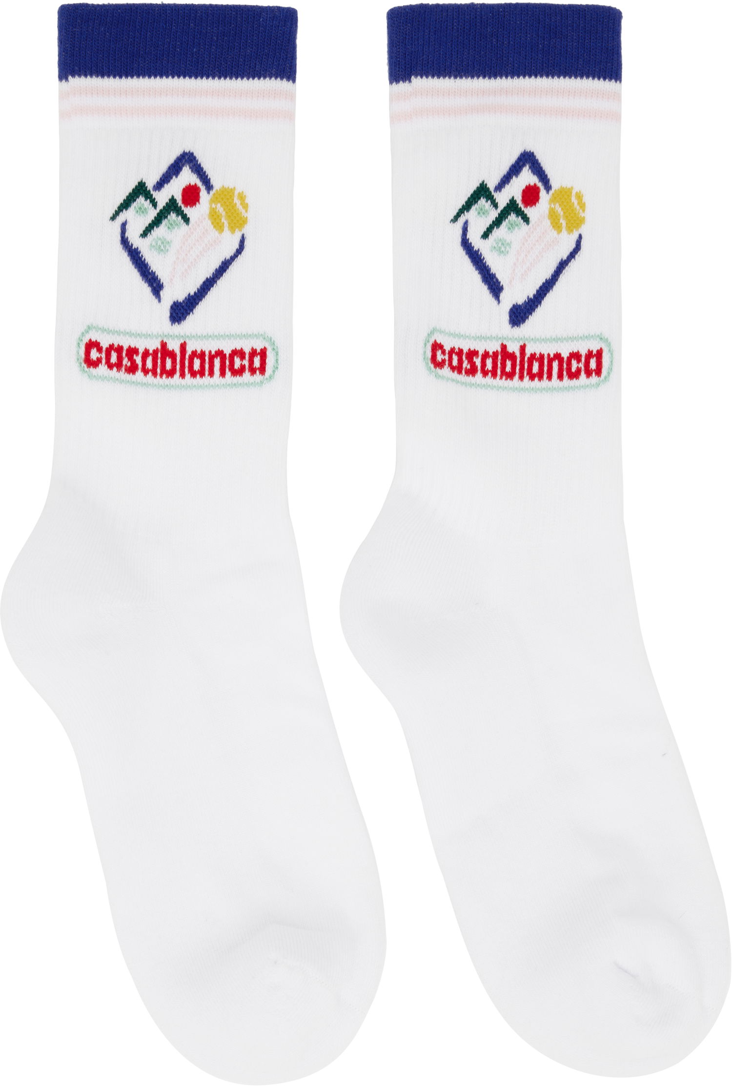 Sukat Casablanca Casablanca Fuji Icon Socks Valkoinen | APF25-ACC-010-04, 0