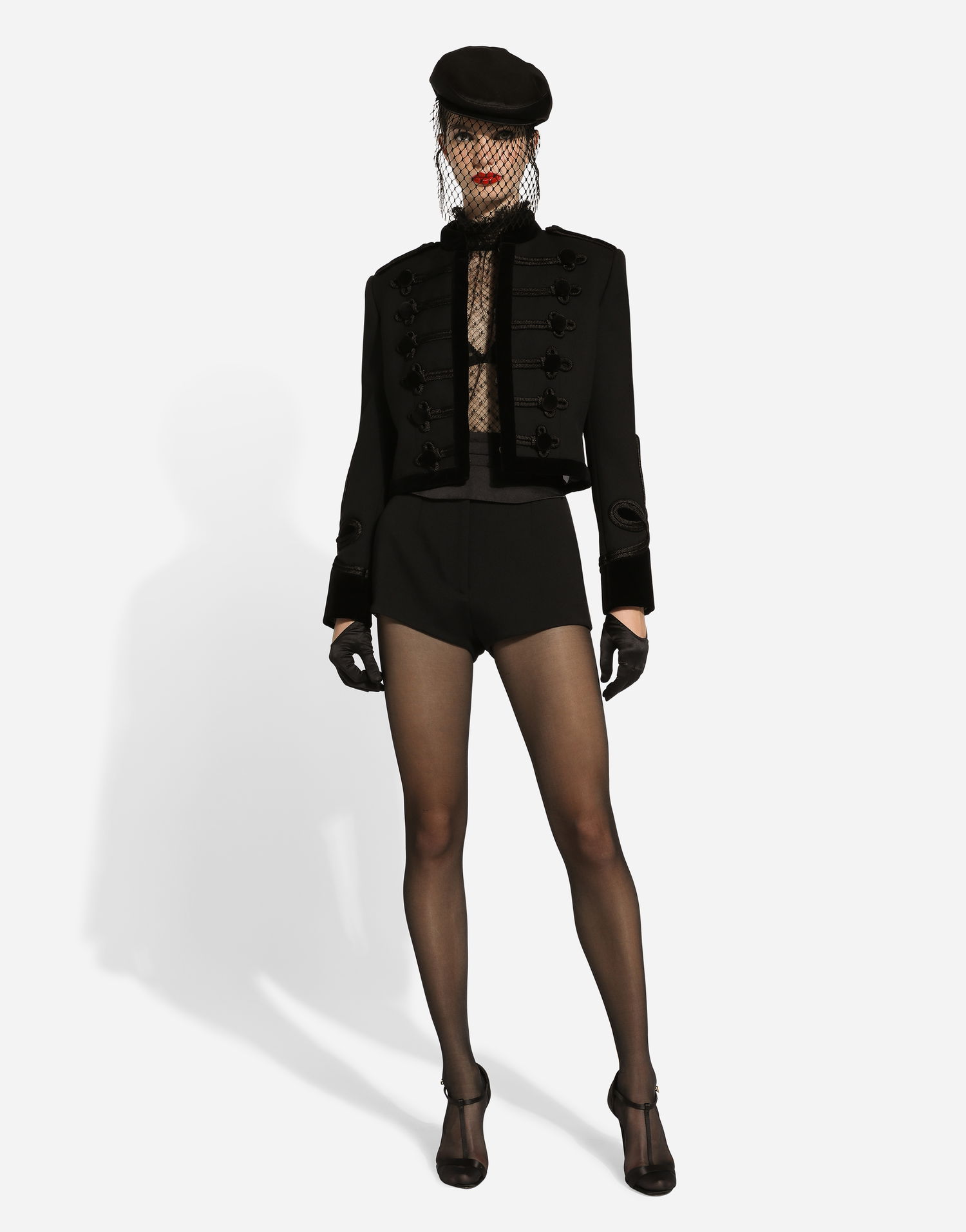 Takki Dolce & Gabbana Dolce & Gabbana Double Wool Gabardine Tailcoat With Epaulets Musta | F27CRTFU272N0000, 1