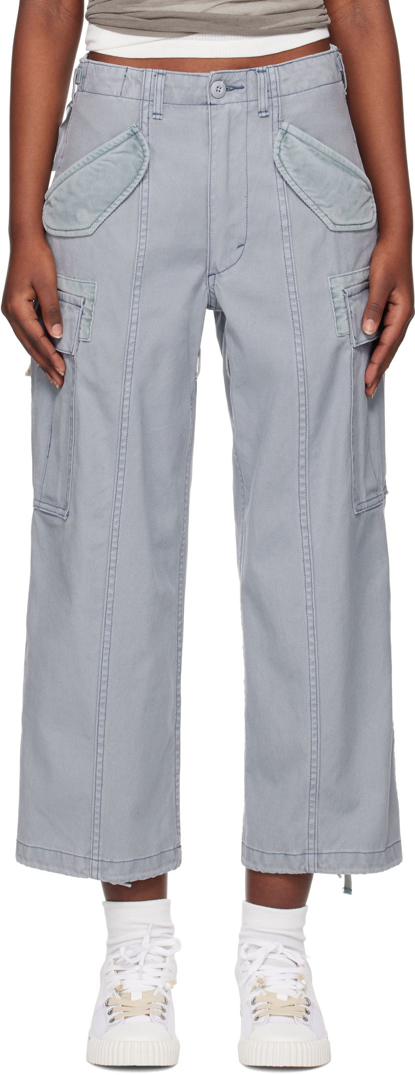 Cargo housut R13 R13 Cropped Cargo Pants Harmaa | R13WD320-D279A