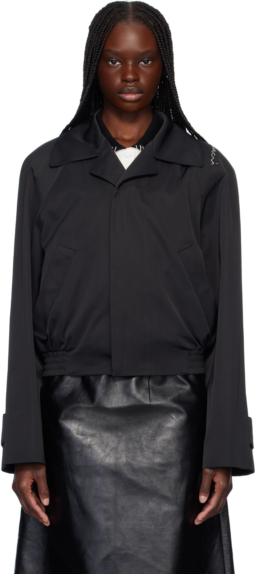 Tuulitakki Marni Marni Water Repellent Cropped Jacket Musta | JKMA0357SU UTP789
