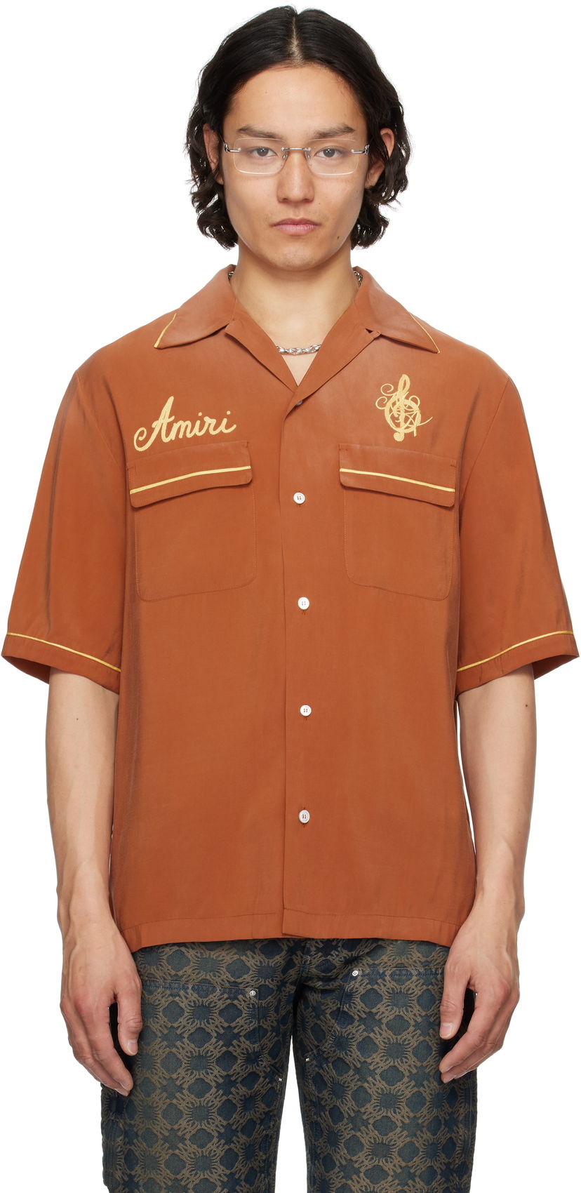 Paita AMIRI Amiri 'Saturday Night' Camp Shirt Oranssi | AMSTCA1118