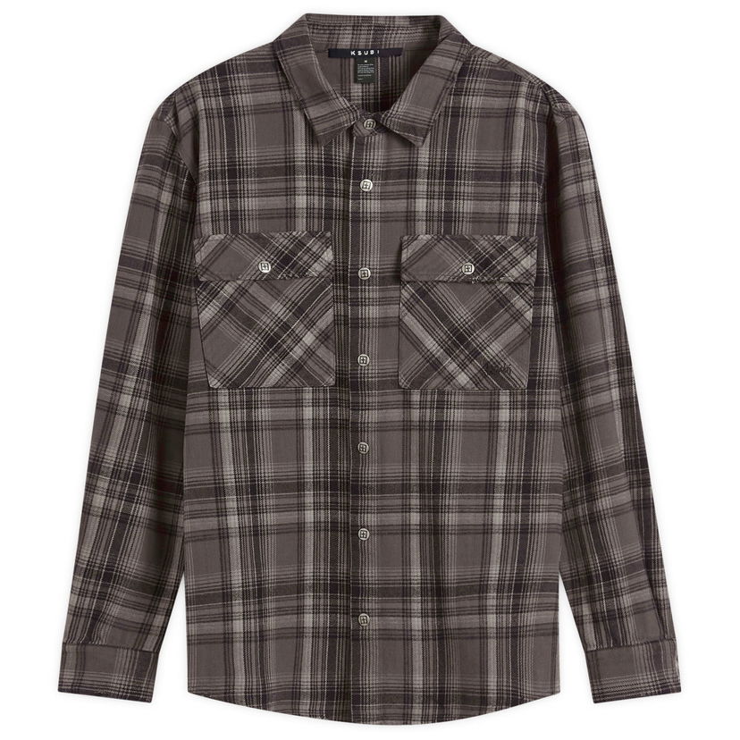 Paita Ksubi Ksubi Snakebite Check Overshirt, Size Large Harmaa | MSP25SH016