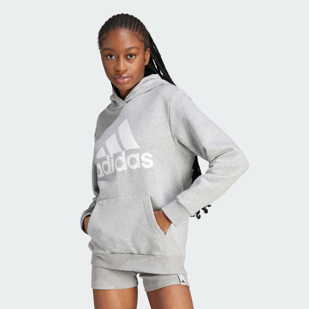 Huppari adidas Performance Sportswear Essentials Logo Boyfriend Fleece Hoodie Harmaa | IM0215, 1