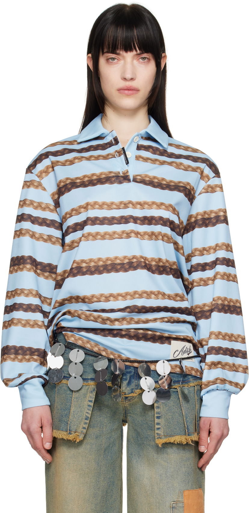 Poolopaita Andersson Bell Andersson Bell Hair Braid Stripe Polo Sininen | atb1264w