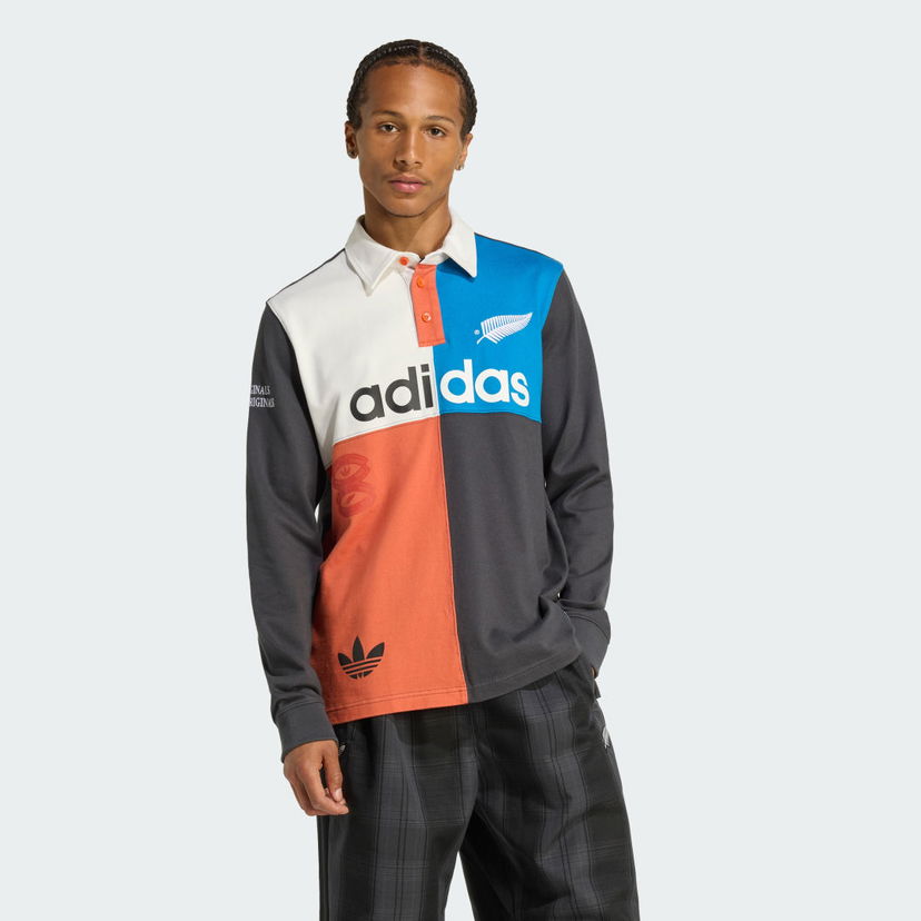 Poolopaita adidas Performance ORIGINALS & ALL BLACKS HERITAGE RUGBY Long-Sleeve Polo Shirt Monivärinen | KG4638