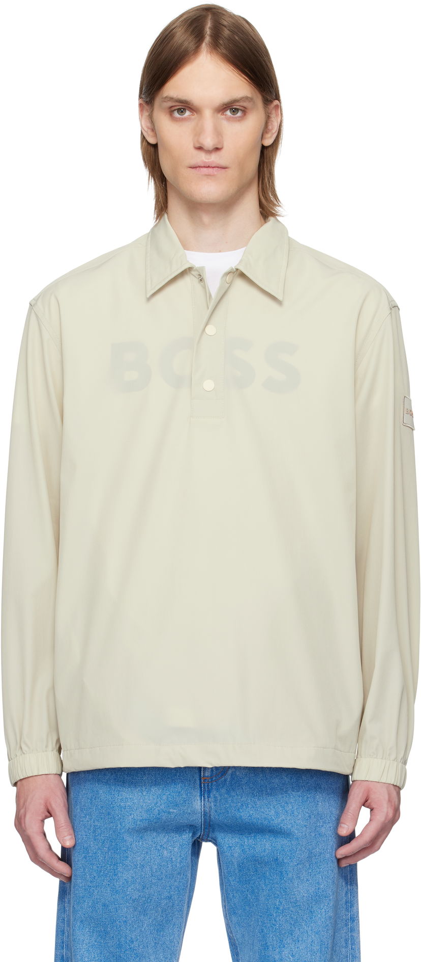 Paita BOSS Nylon Polo Shirt Beige | 50538480