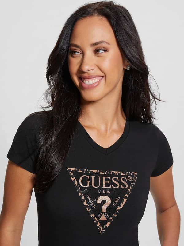 T-paita GUESS Triangle Logo Stretch Musta | W3BI43J1314, 0