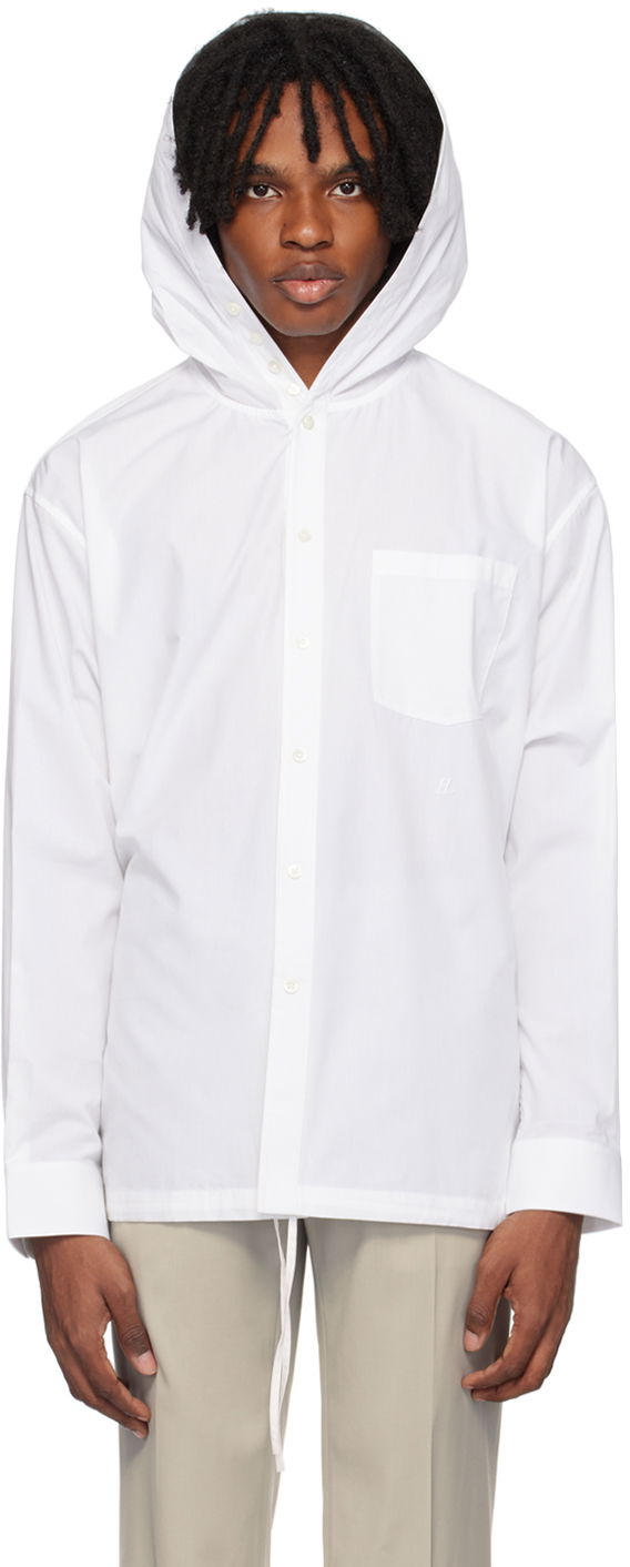Paita Helmut Lang Hooded Shirt Valkoinen | O04HM503