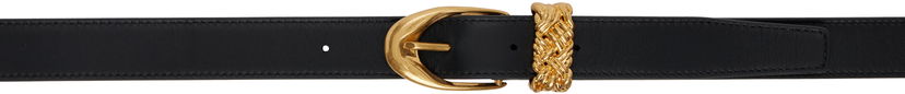 Vyöt Bottega Veneta Bottega Veneta Intreccio Loop Leather Belt Musta | 805113 VALKO