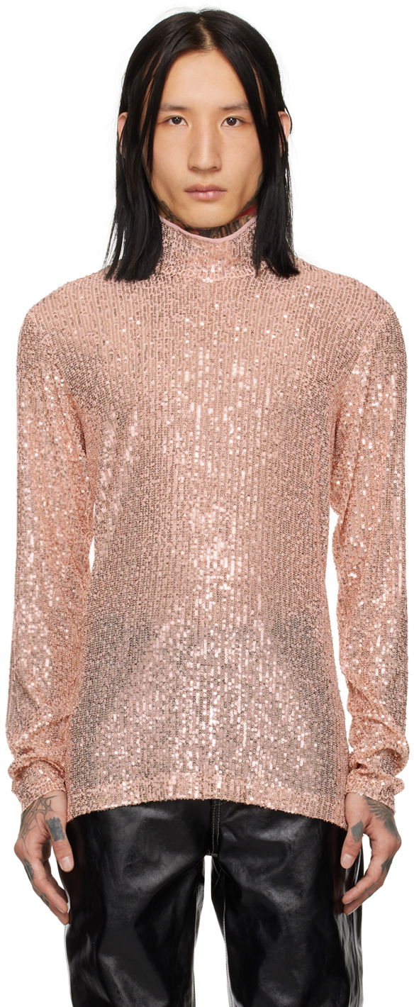 Villapaita Anna Sui Exclusive Sequin Turtleneck Top Vaaleanpunainen | M1124D22