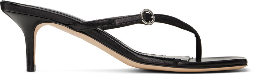 Asusteet Aeyde Aeyde Leigh Leather Toe-Post Heeled Sandals Musta | A11-HS-GAIS55TB162-SS25-800-007