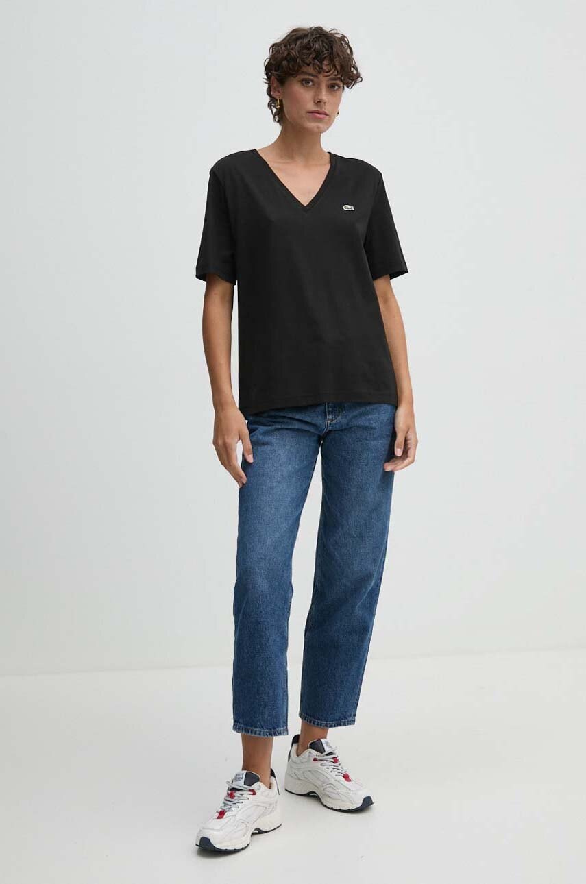 T-paita Lacoste Lacoste V-Neck T-Shirt Musta | TF7300, 1