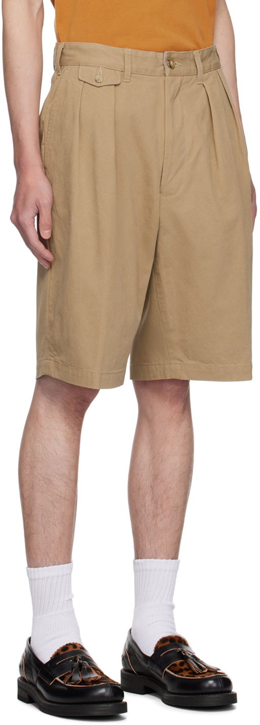 Shortsit BEAMS Beams Plus 2 Pleats Shorts Beige | 3825-0067-874, 1