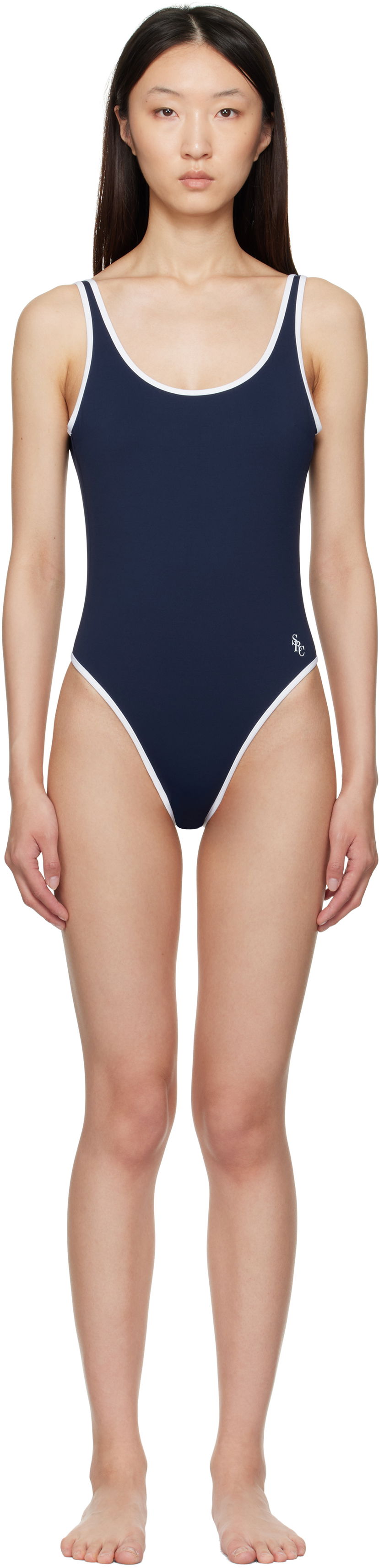 Uimapuvut Sporty & Rich Sporty & Rich Carla One Piece Swimsuit Tummansininen | SM017620302BL106