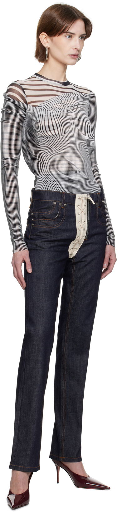 Villapaita Jean Paul Gaultier Jean Paul Gaultier Draped Body Morphing Bodysuit Monivärinen | 25/33-F-BD061-T578-0100, 4