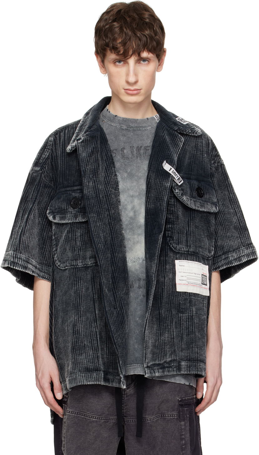 Takki Maison MIHARA YASUHIRO MIHARA YASUHIRO Amateur Sewn Like Corduroy Short-Sleeve Shirt Harmaa | A14SH084