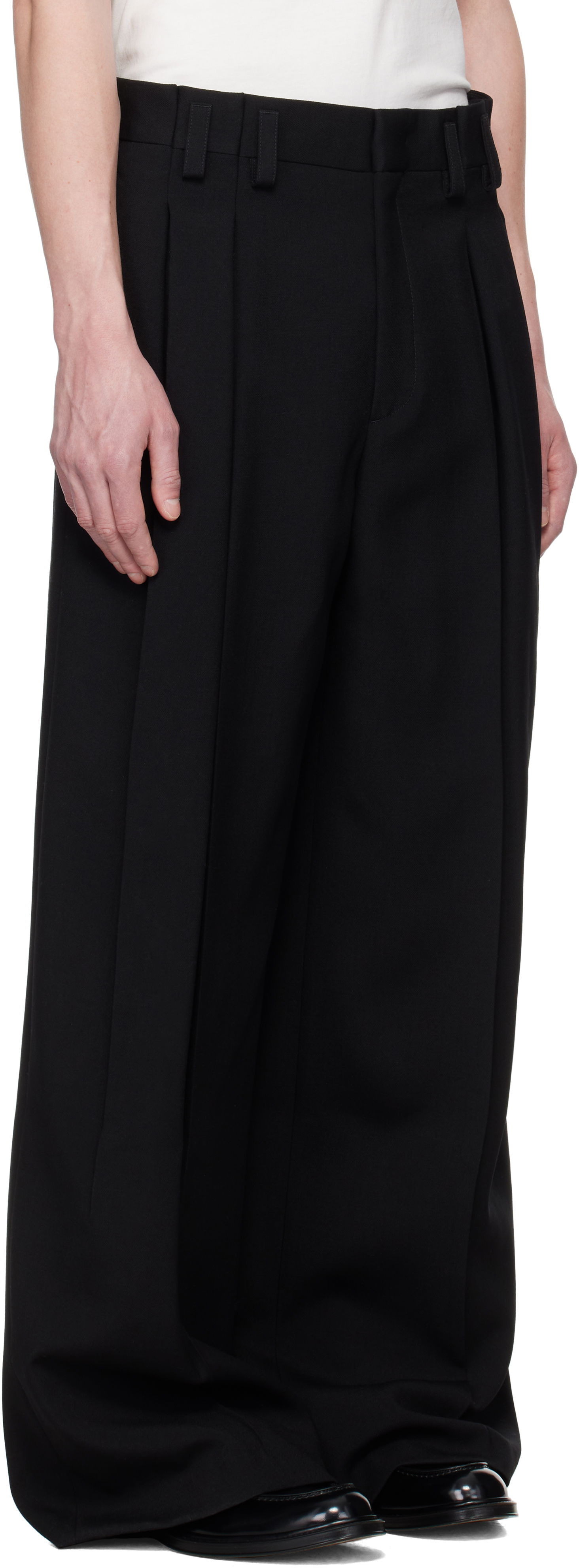 Housut Jil Sander Jil Sander Wool Pleated Trousers Musta | J21KA0265_J40160, 1