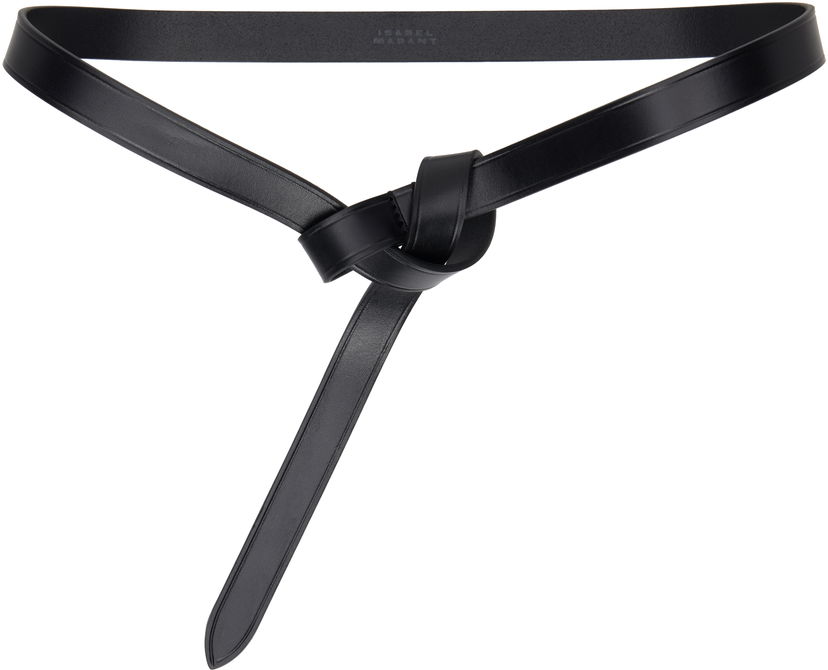 Vyöt ISABEL MARANT Kirka Leather Knot Tie Belt Musta | 24ACE248CFA-A3B65A