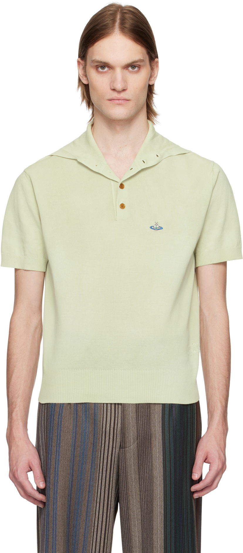 Poolopaita Vivienne Westwood Vivienne Westwood Alex Knit Polo Shirt Vihreä | 2701001P-Y003K-