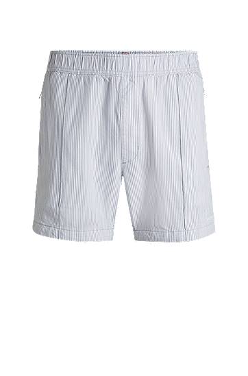 Shortsit BOSS Vertical Stripe Cotton-Blend Shorts Harmaa | 50534630