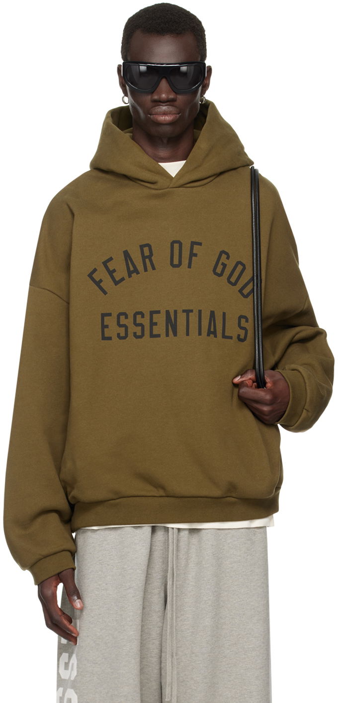 Huppari Fear of God Essentials Printed Logo Hoodie Vihreä | 192BT246254F