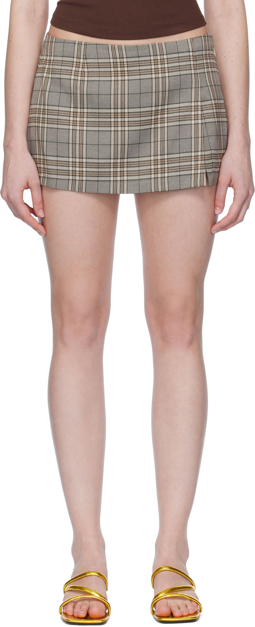 Hame Miaou Miaou Micro Miniskirt Beige | 4012PLWPLD
