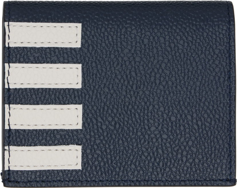 Lompakko Thom Browne Thom Browne Pebble Grain 4-Bar Double Card Holder Tummansininen | UAW076A-00198