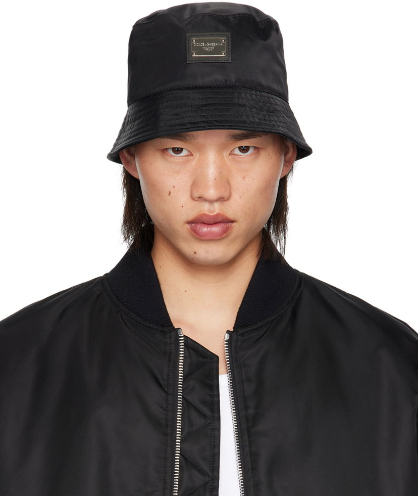 Hattu Dolce & Gabbana Plate Bucket Hat Musta | GH701AGF853