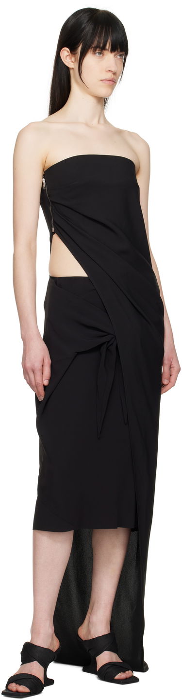 Hame Rick Owens Rick Owens Hollywood Strutter Tie Midi Skirt Musta | RP01E7372 Y, 3