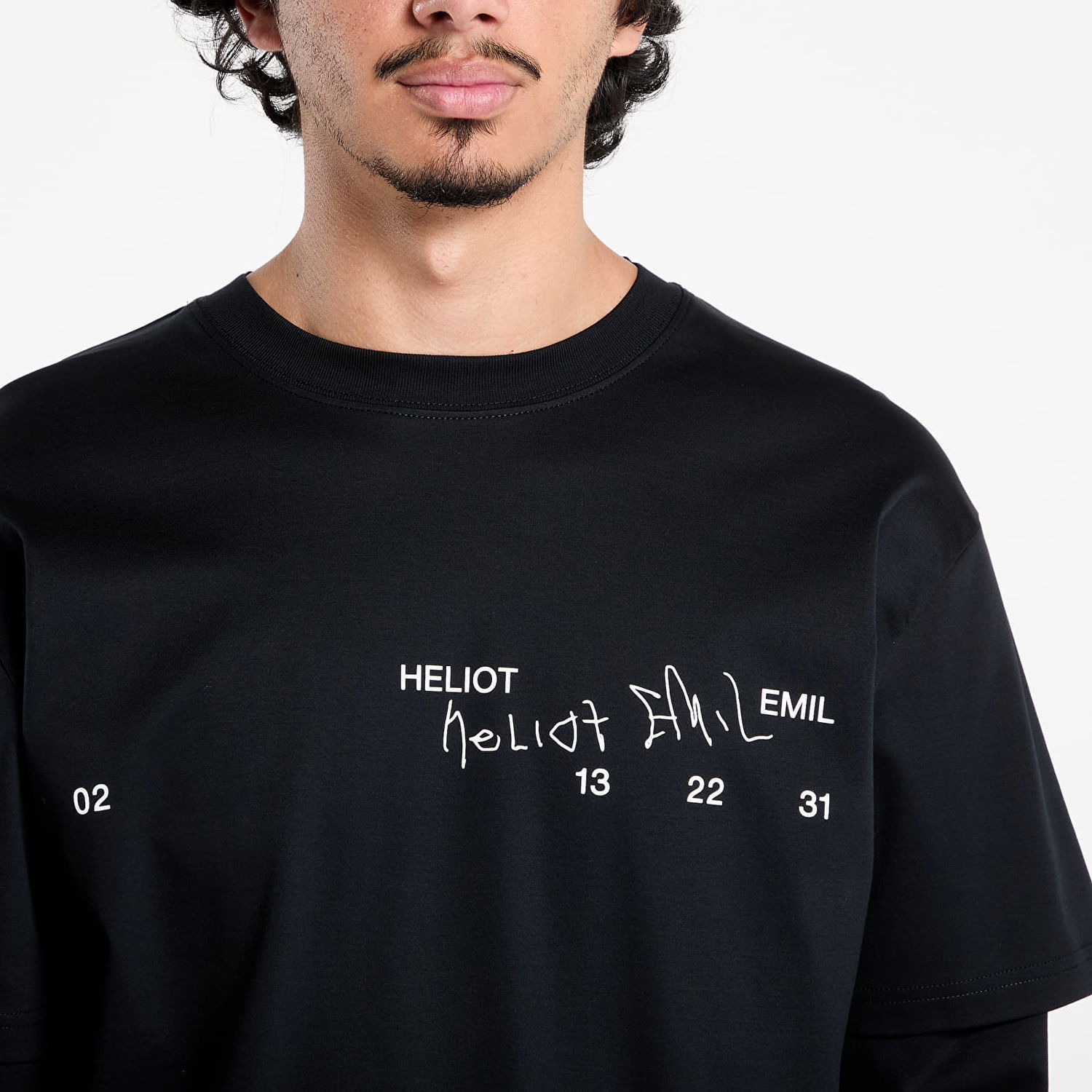 T-paita HELIOT EMIL HELIOT EMIL Fulgens Layered Longsleeve T-Shirt Musta | PREAW25_M_09_146_BLK01, 1