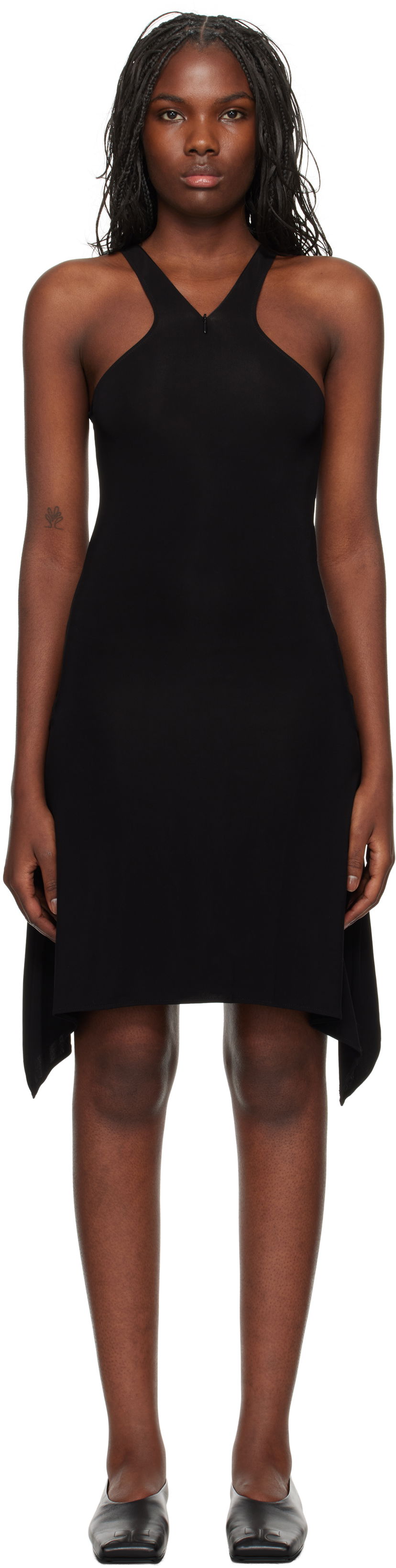 Mekko Courrèges Courrèges Criss Cross Jersey Mini Dress Musta | 324JRO461JS0145