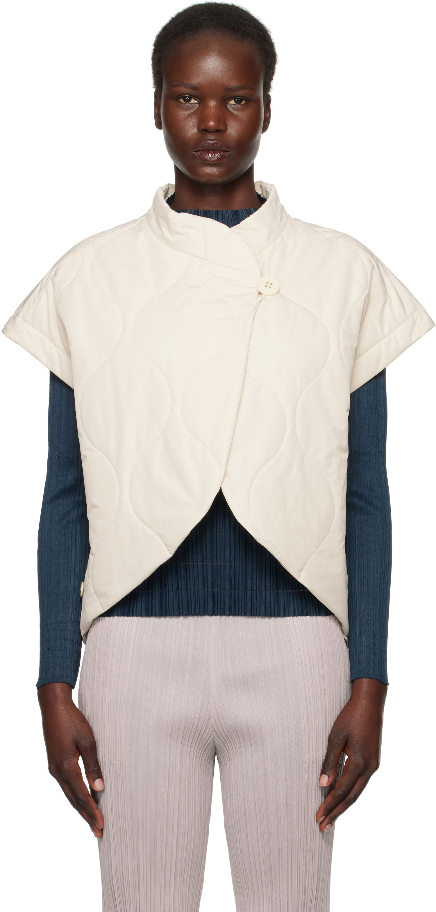 Liivi Pleats Please Issey Miyake Issey Miyake Quilted Vest Valkoinen | PP48ZE882, 0