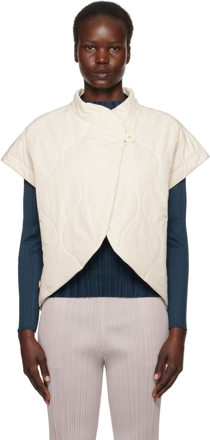 Liivi Pleats Please Issey Miyake Issey Miyake Quilted Vest Valkoinen | PP48ZE882