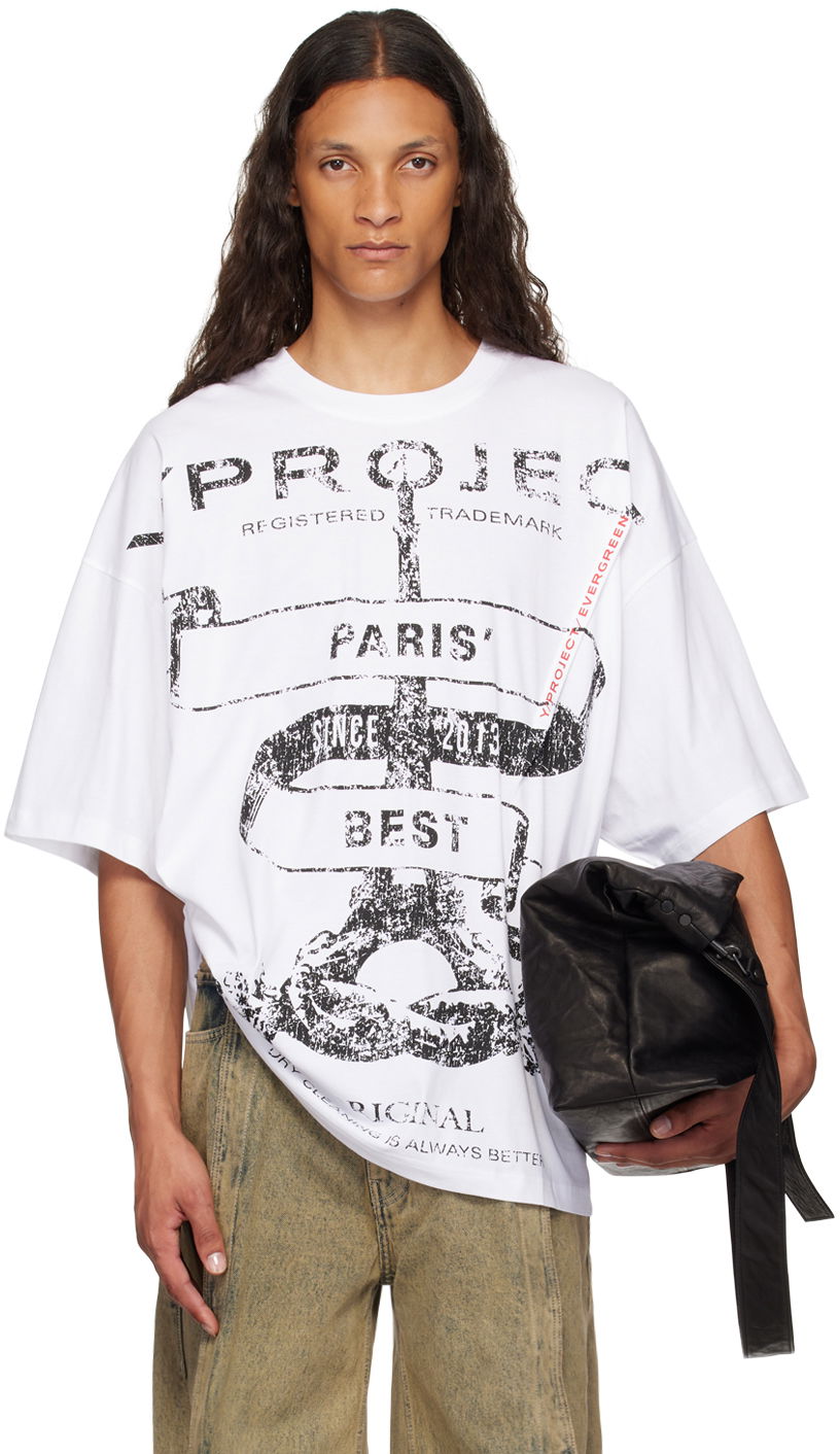 T-paita Y/PROJECT Pinched T-Shirt Valkoinen | 204TS002