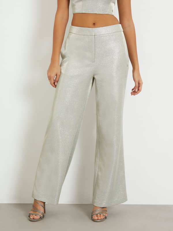 Housut GUESS Glitter Flare Pant Metallinen | W4PB69KCDC0, 0