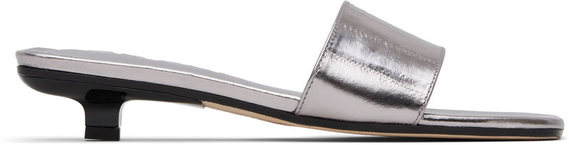 Asusteet BY FAR BY FAR Ceni Eel Embossed Metallic Leather Heeled Sandals Metallinen | MWFHO014CL035ME032PL