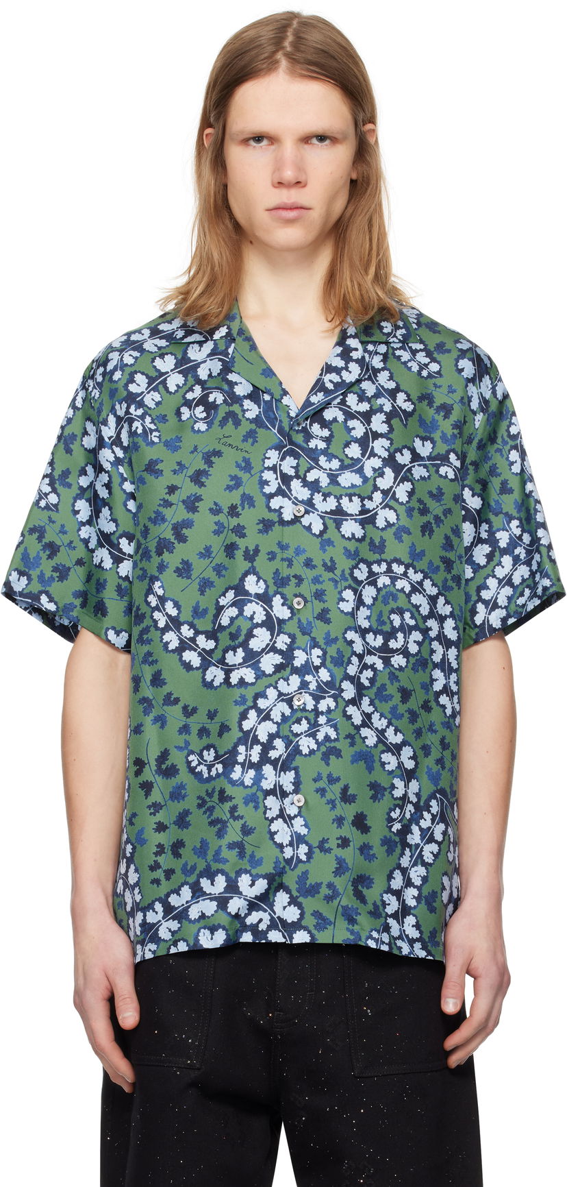 Paita LANVIN Lanvin Rateau Print Bowling Shirt Vihreä | RM-SI0019-6057-P25