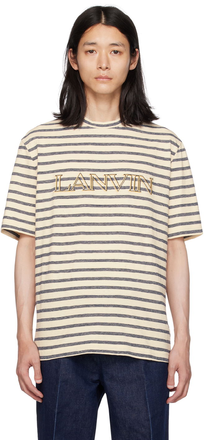 T-paita LANVIN Lanvin Striped T-Shirt Beige | RM-TS0005-J004-E23