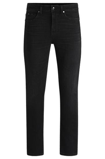 Jeans BOSS Delaware Slim-Fit Super-Soft Denim Jeans Musta | 50532605