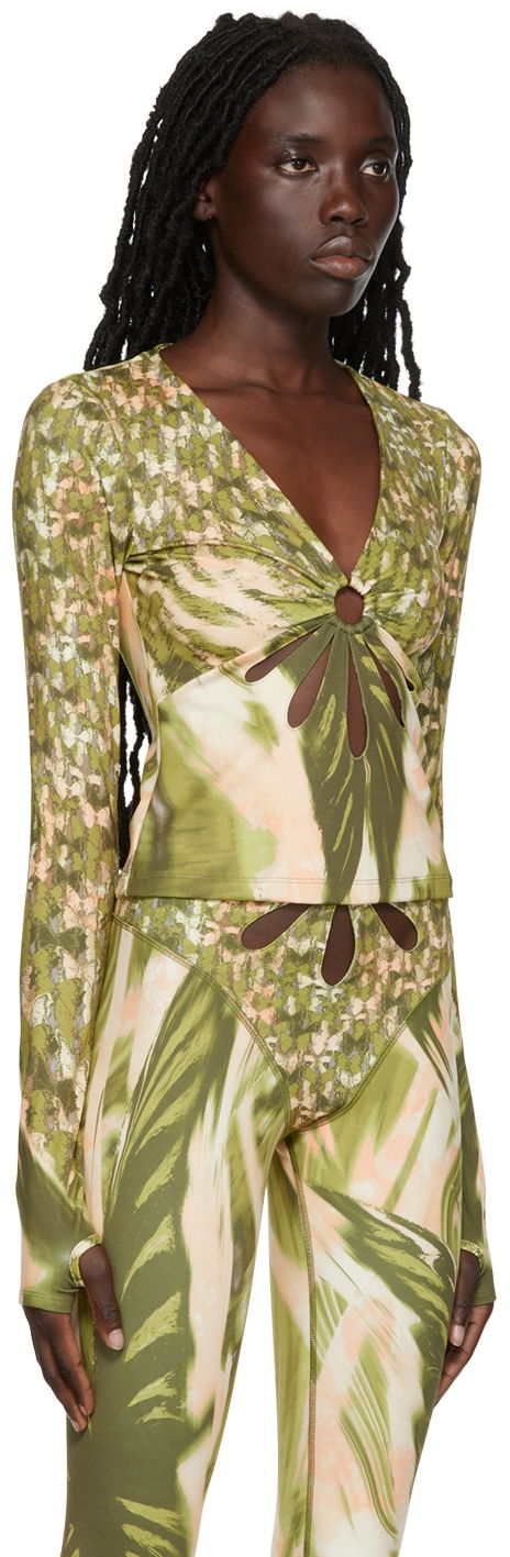 Crop top Collina Strada Collina Strada Cutout Long Sleeve Top Vihreä | XX3198, 1