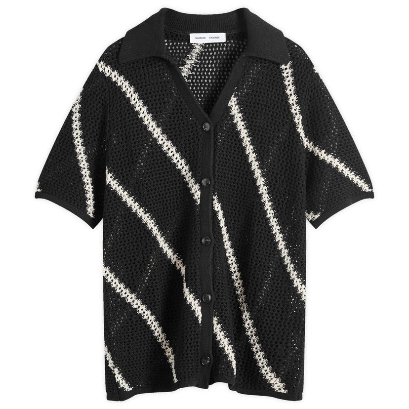 Villapaita Samsoe Samsoe Samsøe Samsøe Saisha Knitted Polo Shirt Musta | F24200030-CLR001600