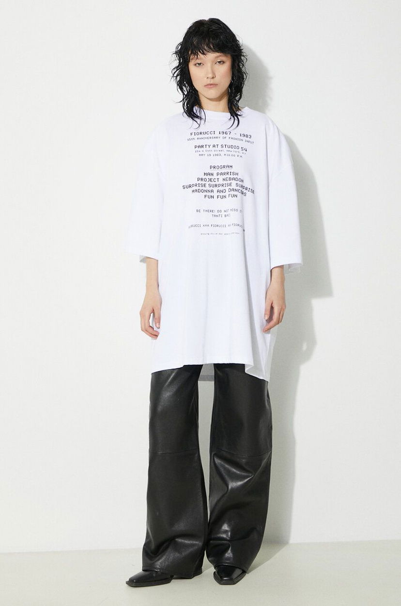 T-paita Fiorucci Fiorucci Invitation Print T-Shirt Valkoinen | U01FPTSH107CJ01WH01