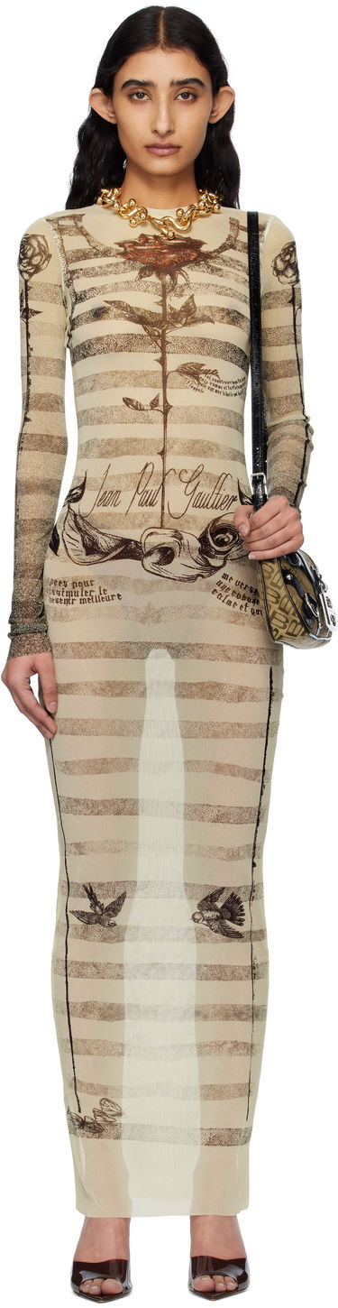 Mekko Jean Paul Gaultier Jean Paul Gaultier Tattoo Marinière Maxi Dress Beige | 25/34-F-RO396-T585-030030, 0