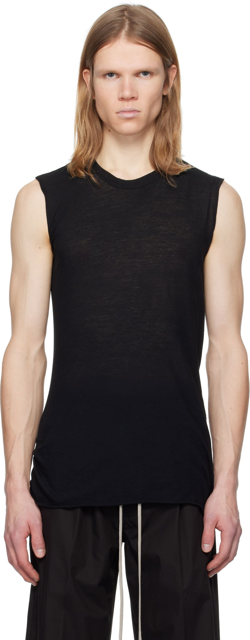 Tankkitoppi Rick Owens Rick Owens Hollywood Basic SL Tank Top Musta | RU01E5151 UC